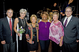 Jim and Cathy Noon, Maureen Shul with Hazel Miller, Sandy and Curt Christensen