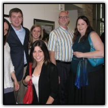 A fun group: Janelle Chavez, front, Andrea Ludwig, left, Tom Rosenkrans, Kaylar Neumann, Eric and Lauren Ross