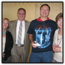 Laughing the night away: Lisa Brodin, left, Tim Butler, Marc Frank and Brenda Butler
